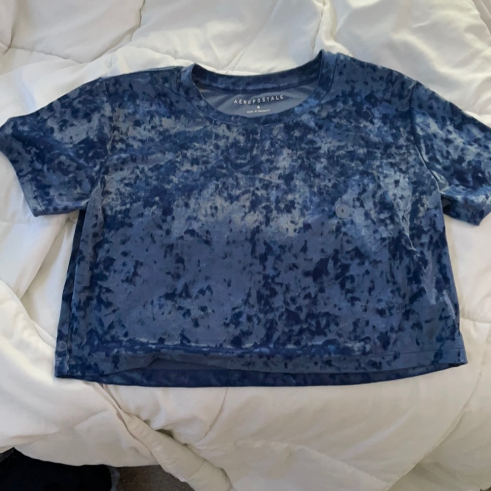 Blue Suede Crop Top